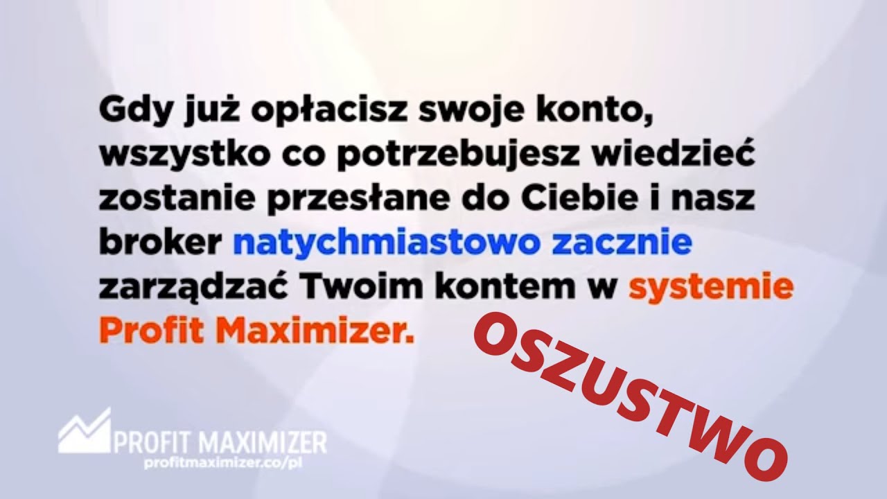PROFIT MAXIMISER [oszustwo]