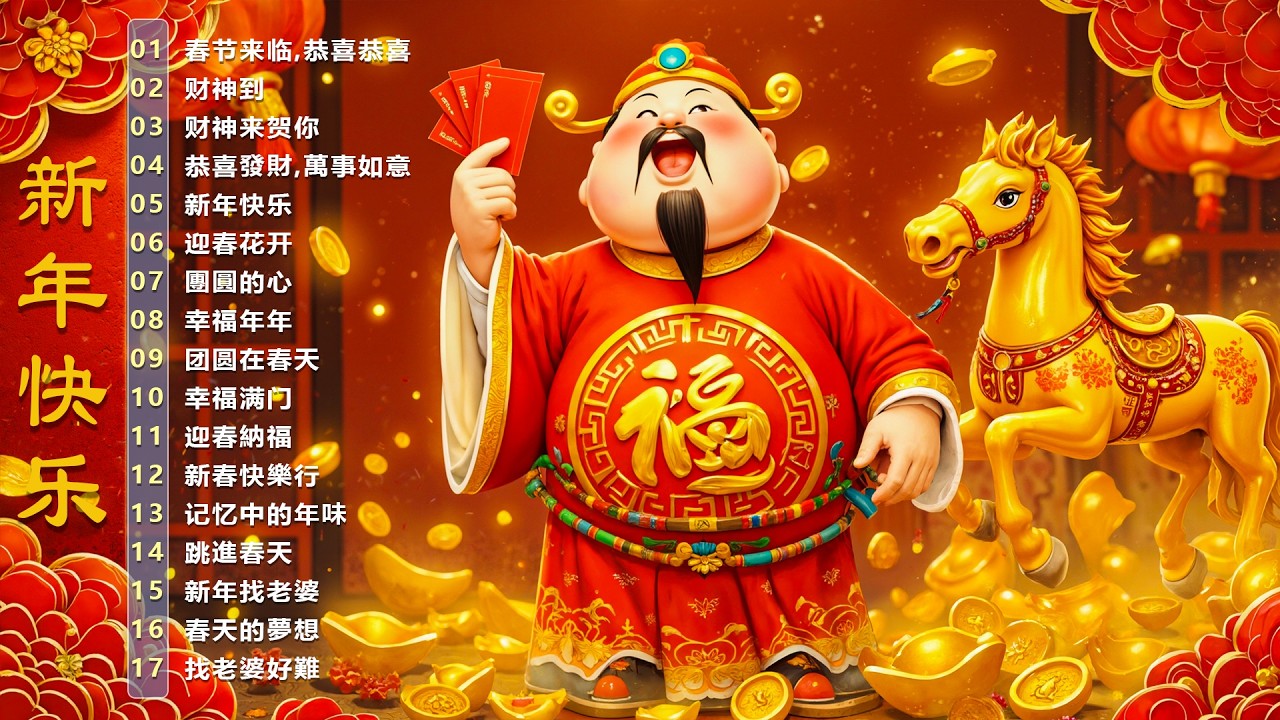 Chinese New Year Songs 2026 | 新年经典贺岁歌曲合集 | 财神到・发财歌 | CNY Music Playlist