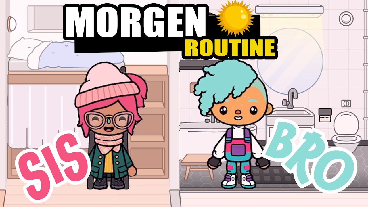 Bruder vs. Schwester! Morgenroutine in Toca Life World