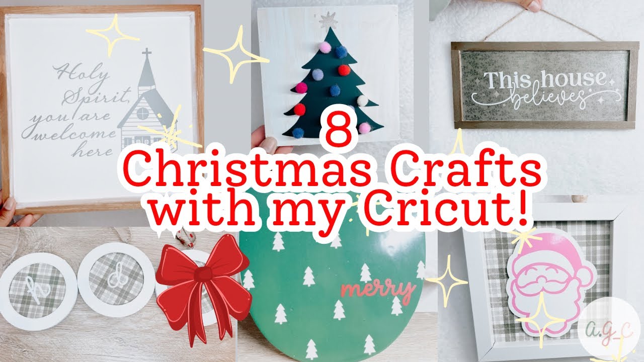 8 Christmas crafts with my Cricut!🎄2024 Christmas Craft with me {beginner friendly craft ideas}