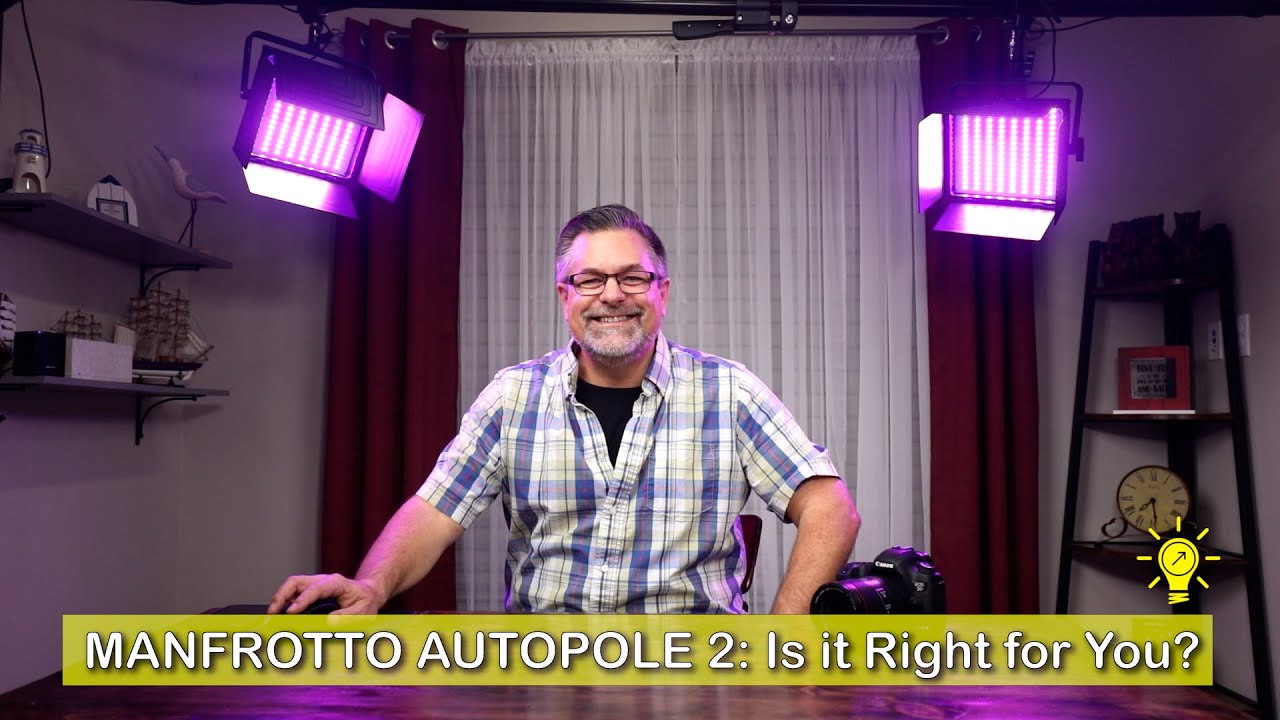 Manfrotto Autopole 2 & Mobile overhead Lighting GVM50RD RGB Bi-Color lights