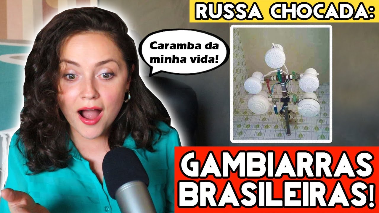 GRINGA RUSSA REAGINDO AS MELHORES GAMBIARRAS BRASILEIRAS