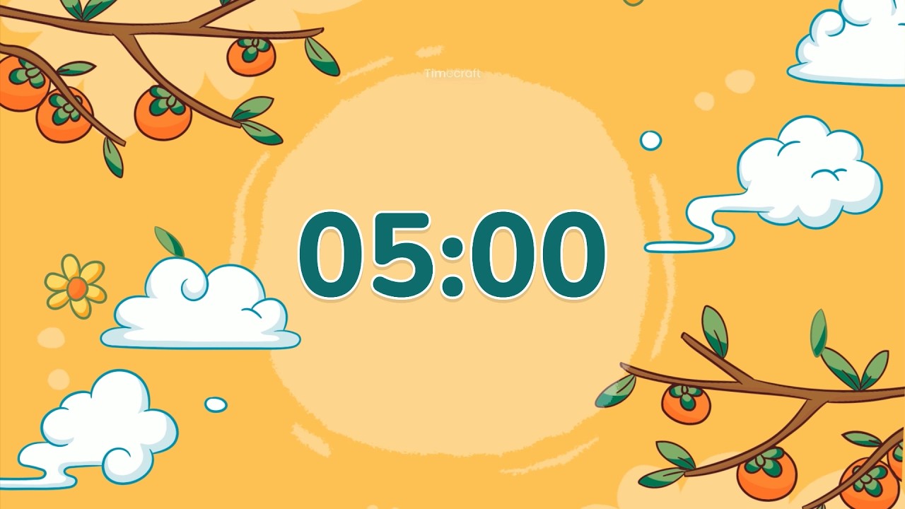 5 Minutes Study Timer with Relaxing Music | Cute Cartoon Nature Focus | Timecraft