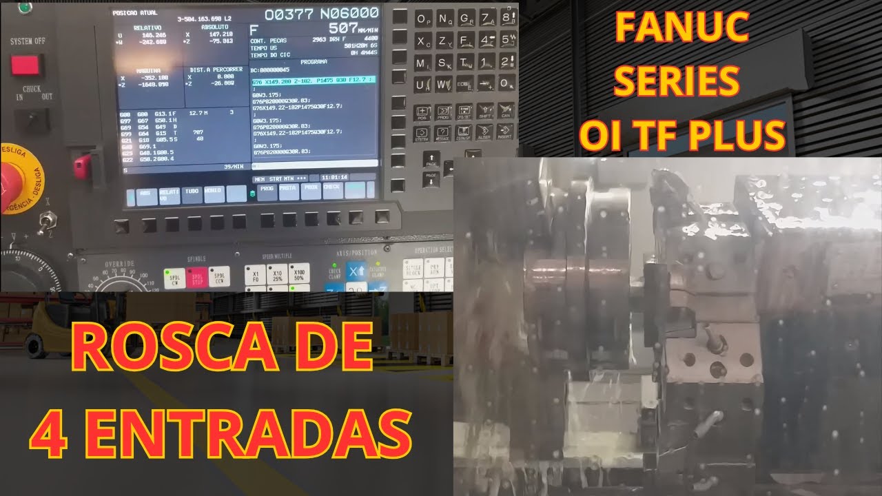 ROSCA DE 4 ENTRADAS NO COMANDO FANUC SERIES OI TF PLUS.