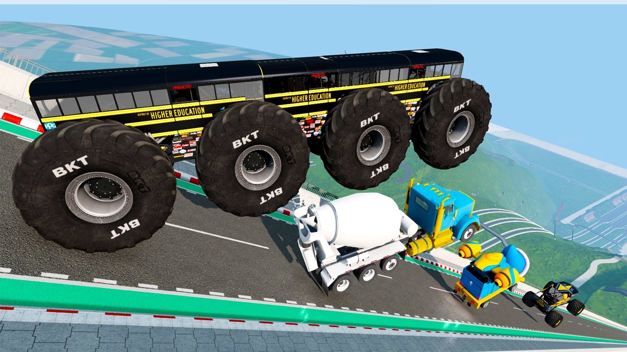 BNG Drive - Epic High Speed Monster Truck Jumps Crashes #007 - BeamNG Drive