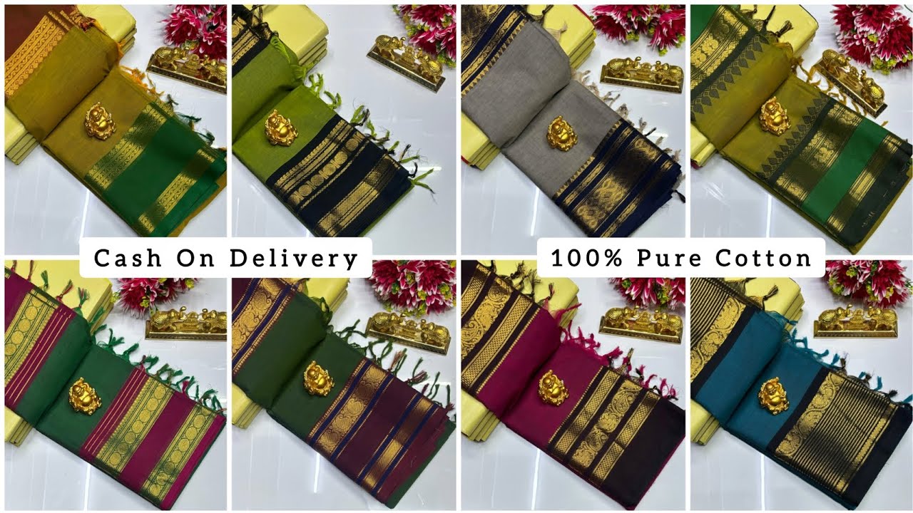 WhatsApp for Order: 9786192868 🍁 Kanji Cotton Saree Collection 🍁 Saree W Running Blouse 900+S 