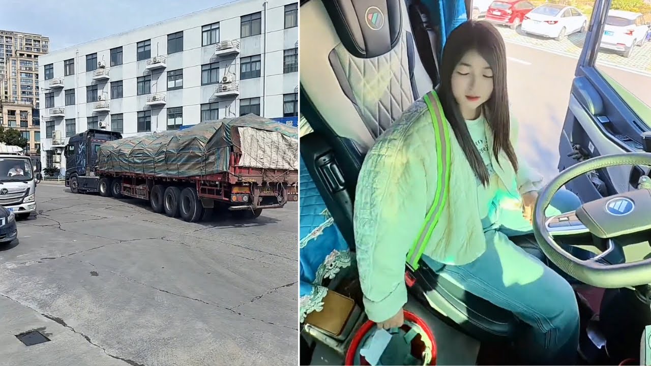 Daily Routine of Female Truck Driver Yaner: Factory Loading, Cab Life, and Night Work on the Road