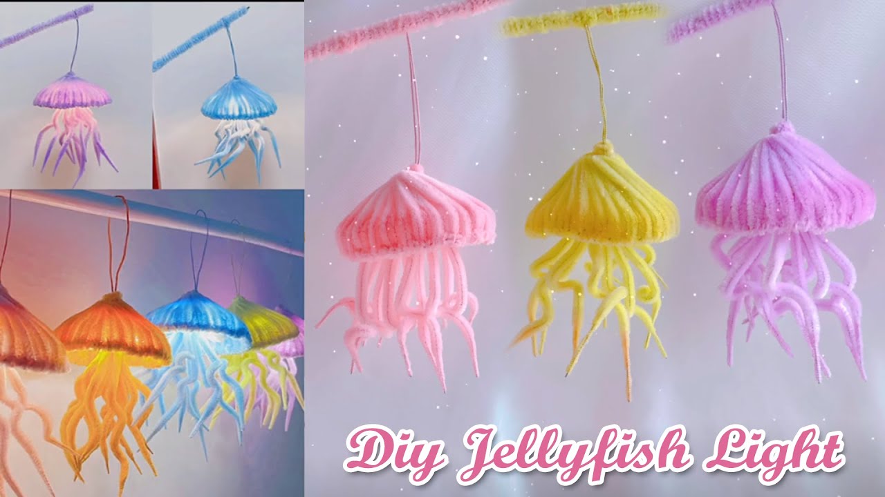 DIY Flower Lamp: Beautiful Handmade Pipe Cleaner Jellyfish Lamp - DIY Jellyfish Light Tutorial
