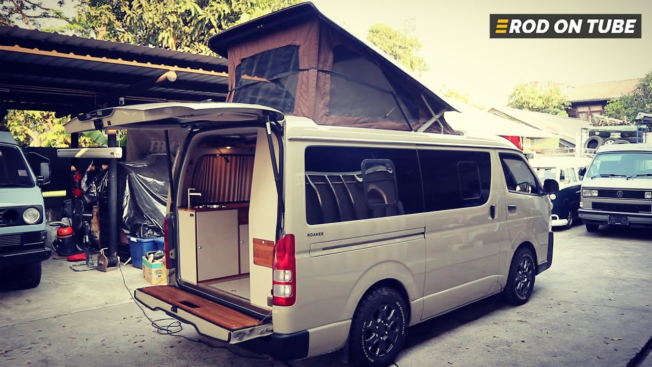 งานคัสตอมฝาท้ายโดนใจมาก Ventury Camper หลังคา Pop-up ฝาท้ายนั่งได้ และมีหลุมอาบน้ำในรถ - Rod On Tube