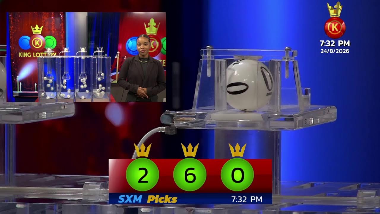 King Lottery SXM EN VIVO │ Resultados lunes 24 De Agosto 2026 - 07:30PM
