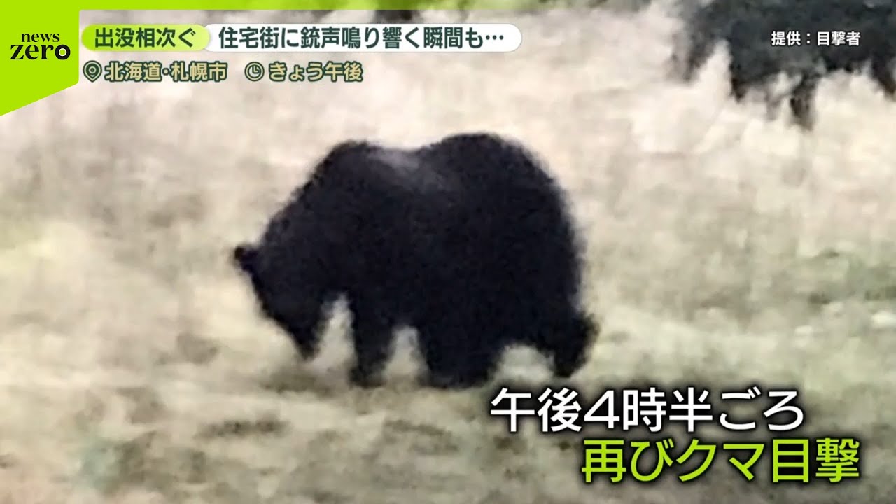 【各地でクマ出没】車に“体当たり”　住宅街に銃声鳴り響く瞬間も