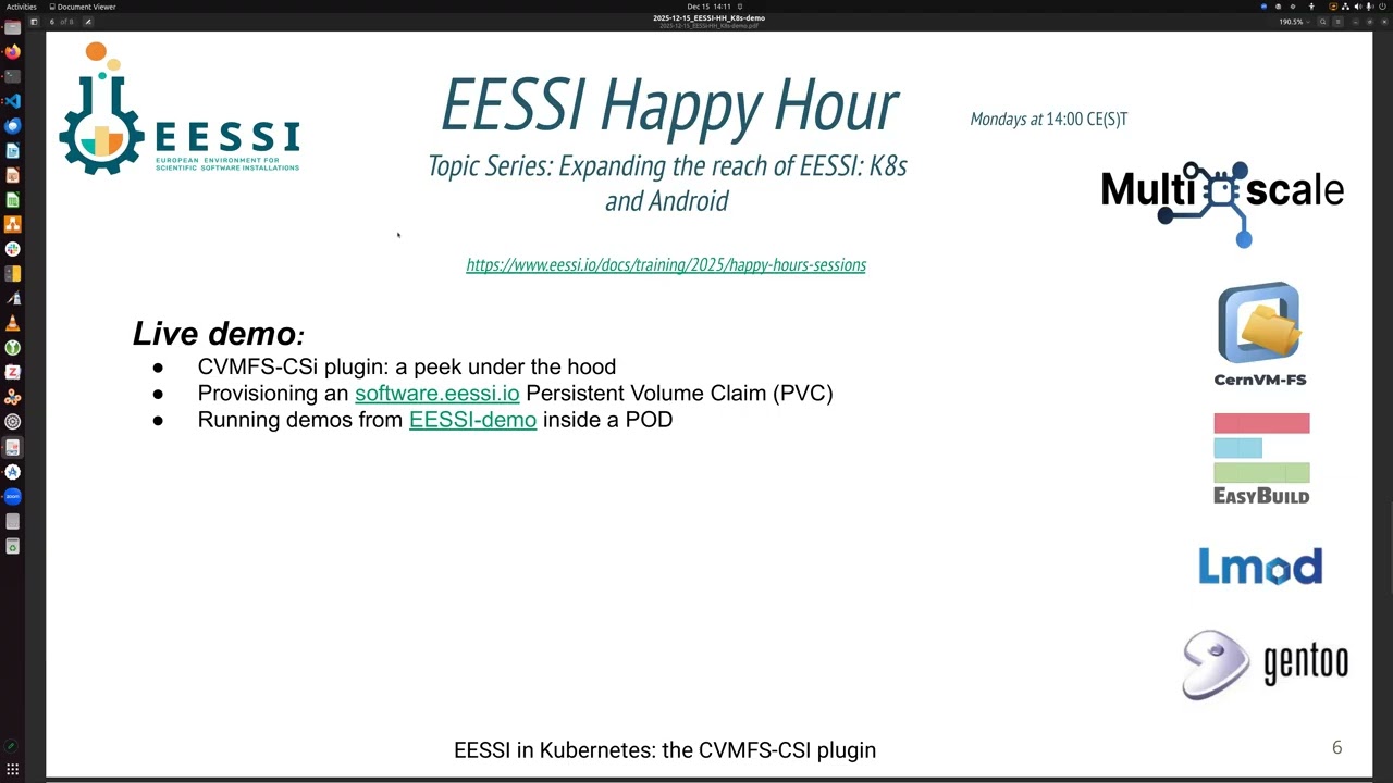 EESSI Happy Hour (15 Dec 2025) - EESSI in Kubernetes: the CVMFS-CSI plugin