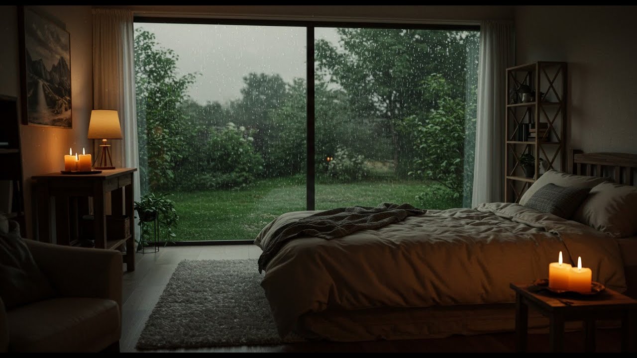 Cozy Rainfall & Distant Thunder for Sleep, Meditation & Study | Relaxing With Noise Sound 022