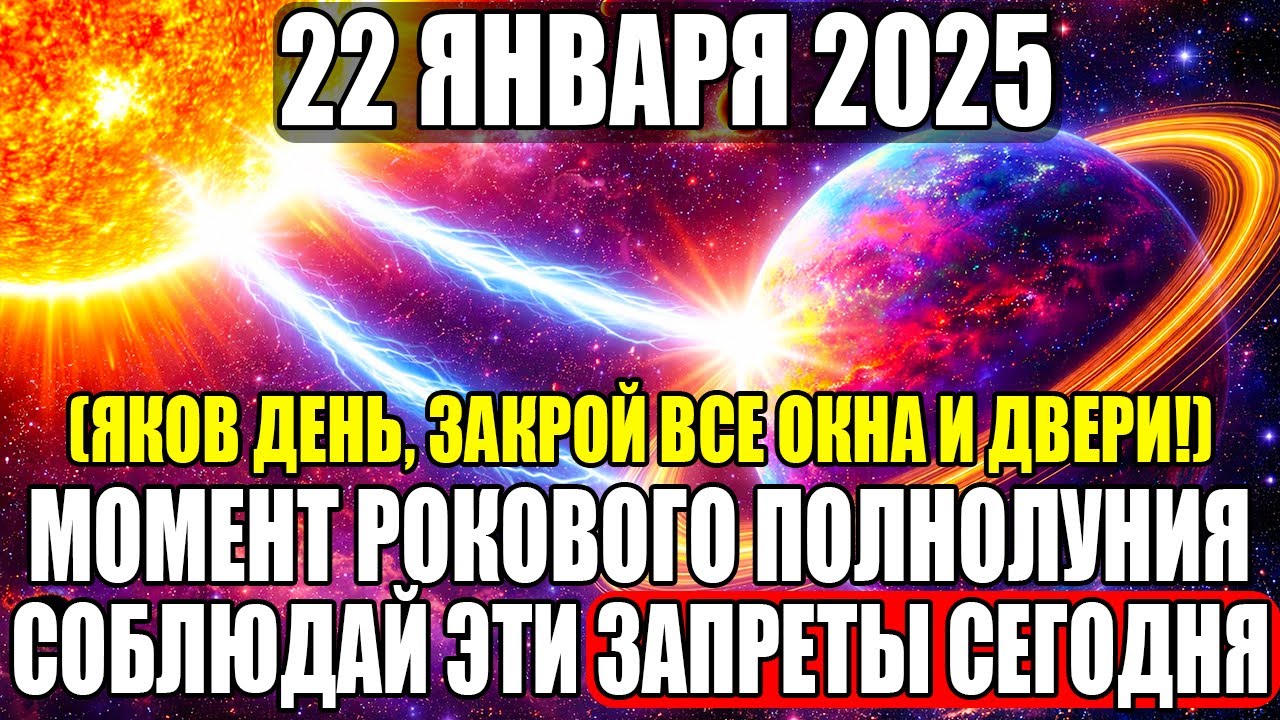 22 Января - Яков день, Роковое Полнолуние, Народные Запреты Сегодня!