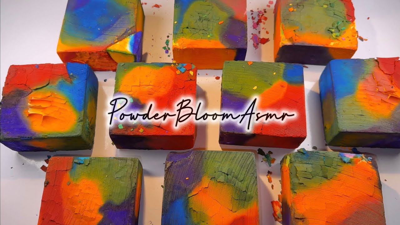 A Symphony of Colours🌈 | c/w @THE_DAILY_CHALK_ASMR | Powder Bloom Asmr #gymchalkasmr #dyedgymchalk