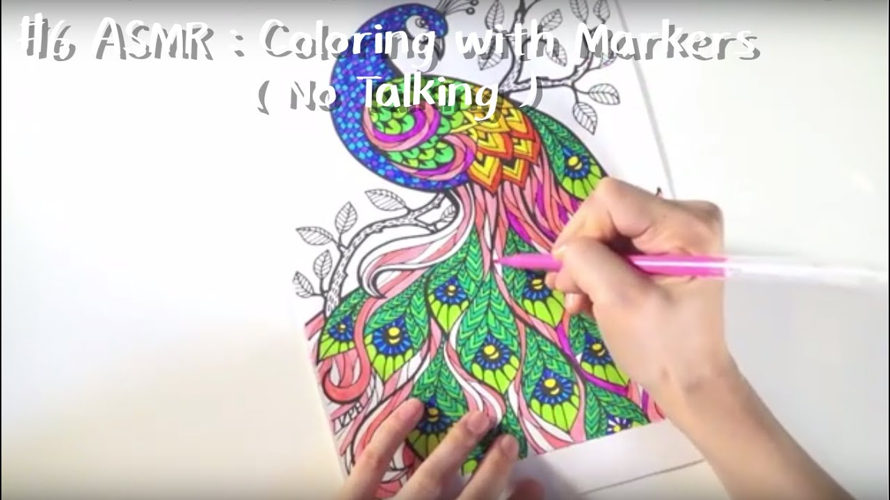 #6 ASMR : Coloring with Markers ( No Talking )