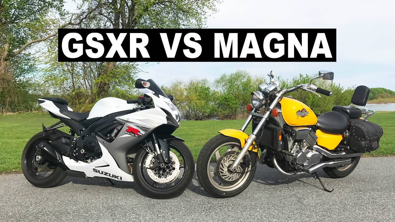 Соревнуюсь с отцом! — Magna 750 против GSXR 600