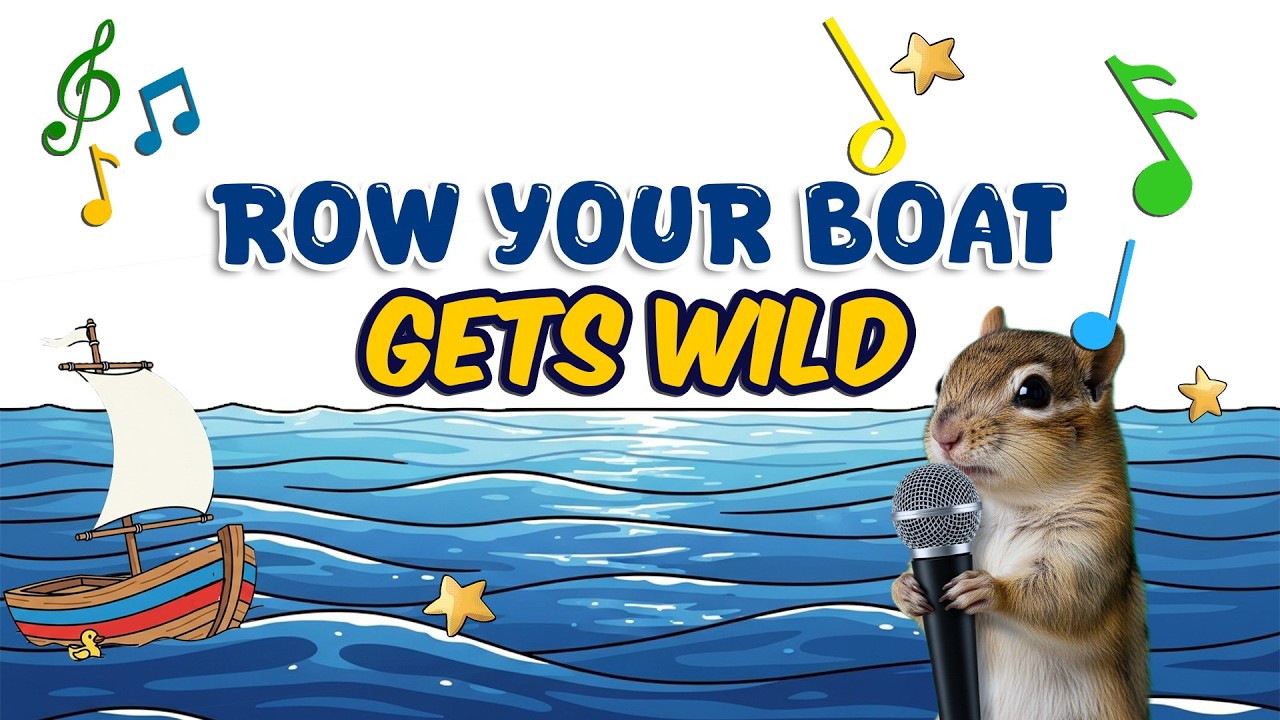 🎤Row Your Boat sung by Chipmunk | Nursery Rhymes + Kids Songs ♩♪ 🎤🎹
