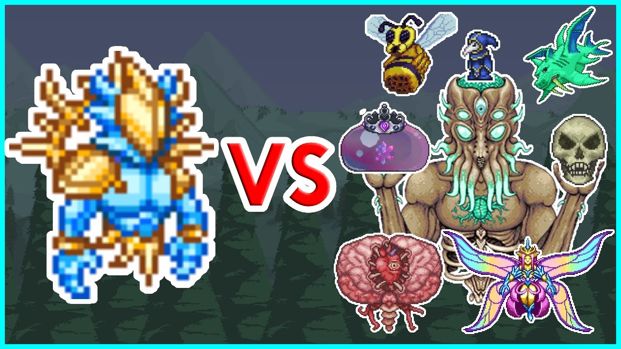Terraria 1.4 - Stardust Guardian vs All Bosses