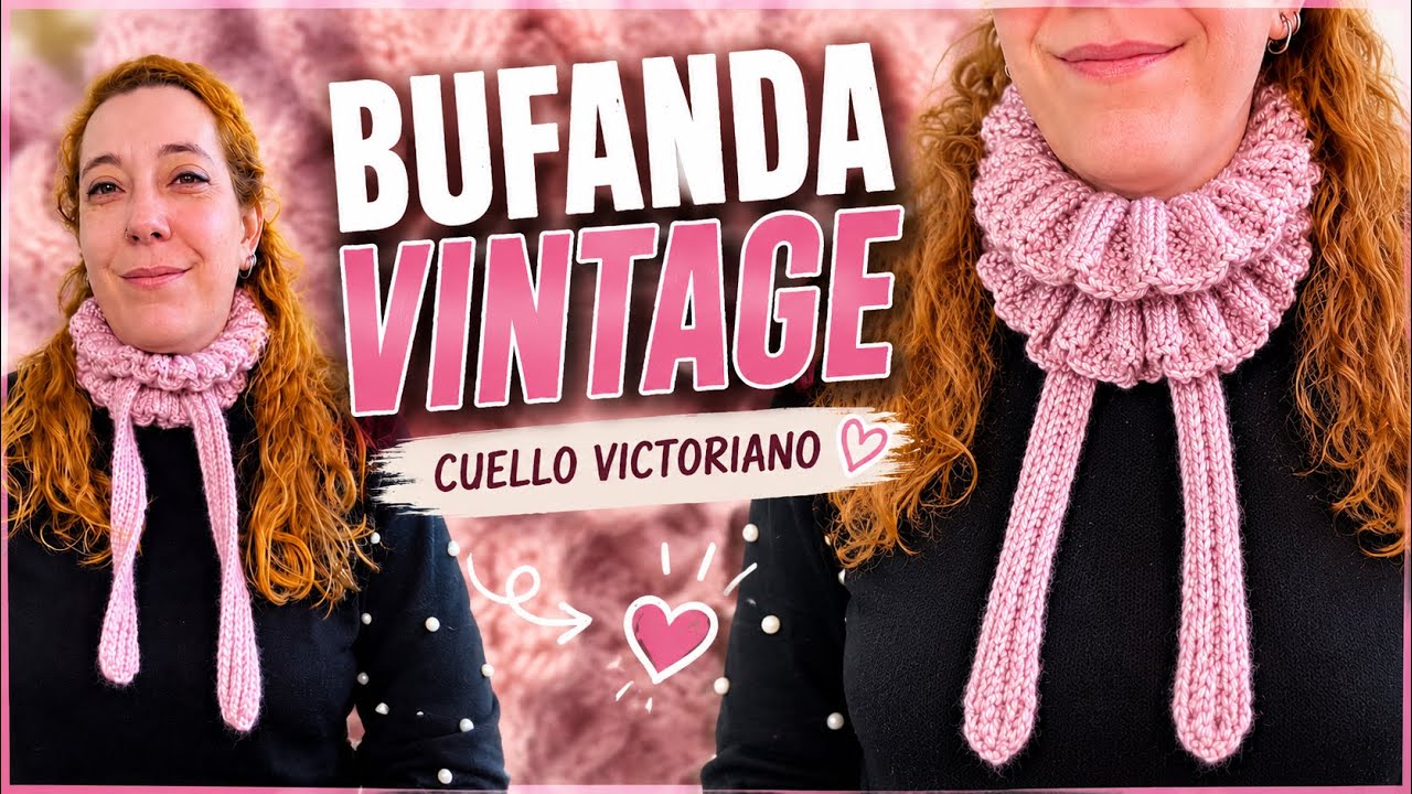 Bufanda Vintage en Crochet 🧶 Cuello Victoriano con Volantes Paso a Paso