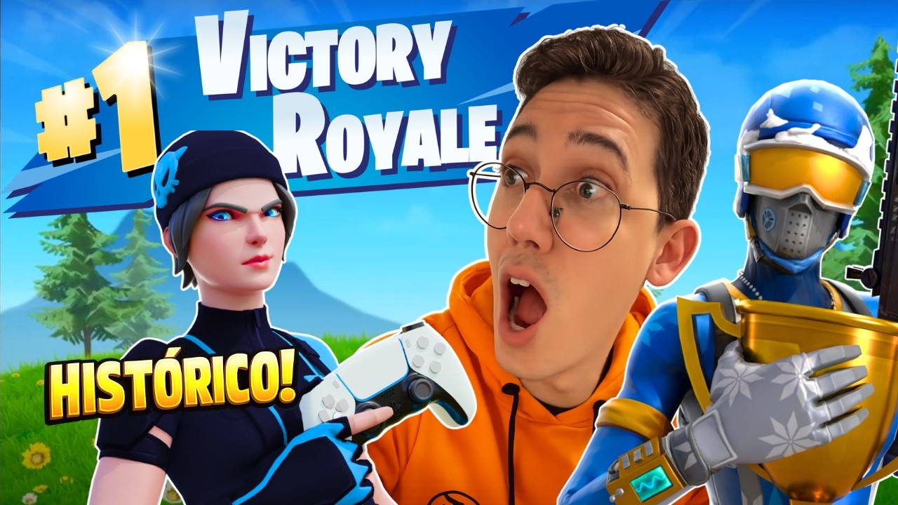 MINHA PRIMEIRA VITÓRIA NO FORTNITE!!! 😱🏆