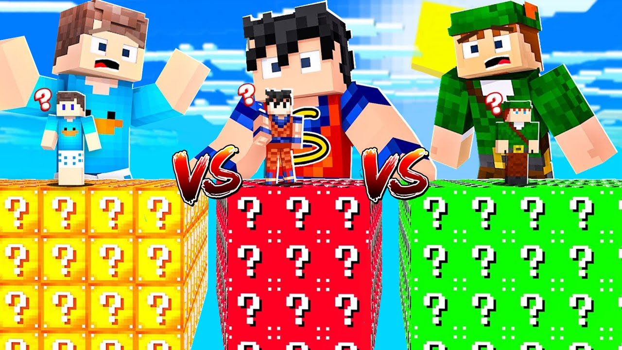 CUBO DE LUCKY BLOCK GIGANTE DA FAMÍLIA ARQUEIRA NO MINECRAFT!! (BETO, ROBIN, DAVI)