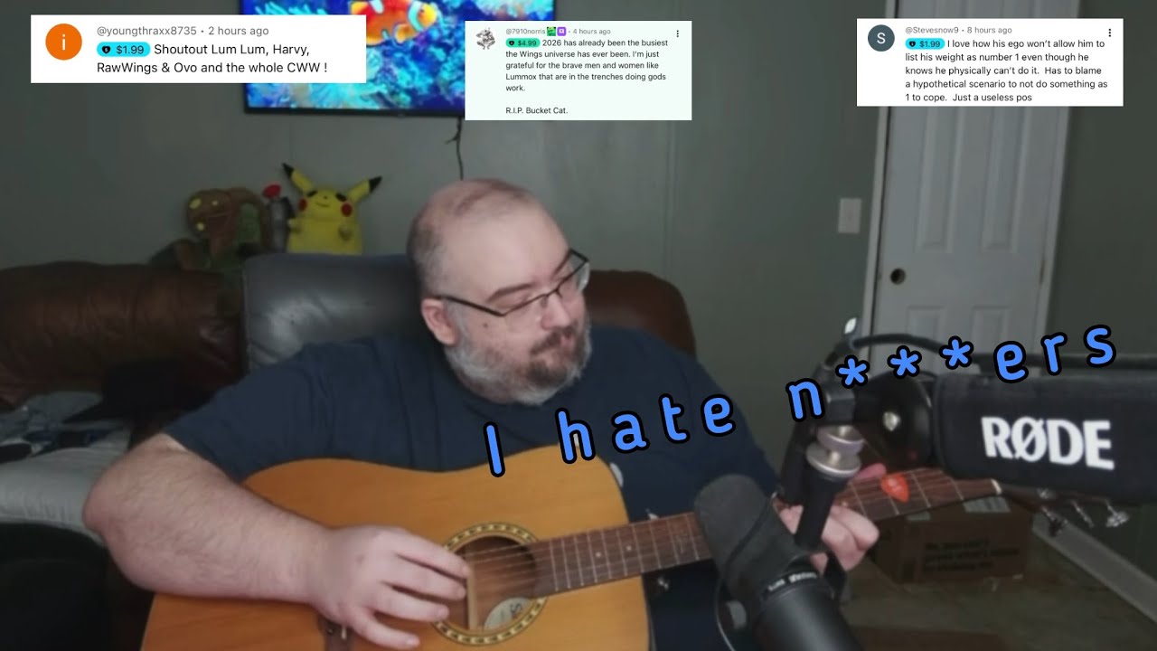 WingsofRedemption plays guitar and sings a song about his dog named n***er