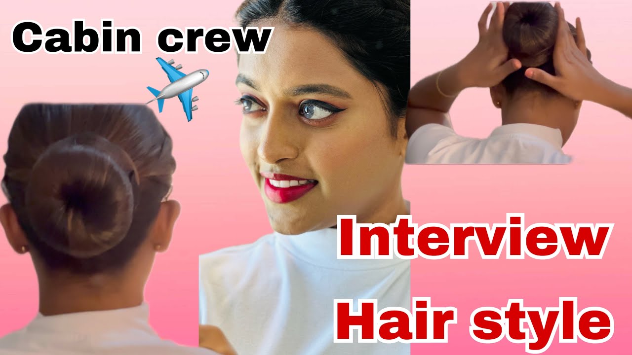 ✈️Cabin crew interview hair style tutorial 😍| hair എങ്ങനെ ചെയ്യാം| full detailed video 🛫😍