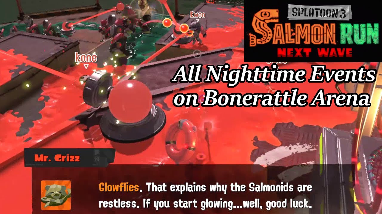 Splatoon 3: Bonerattle Arena - All Nighttime Events