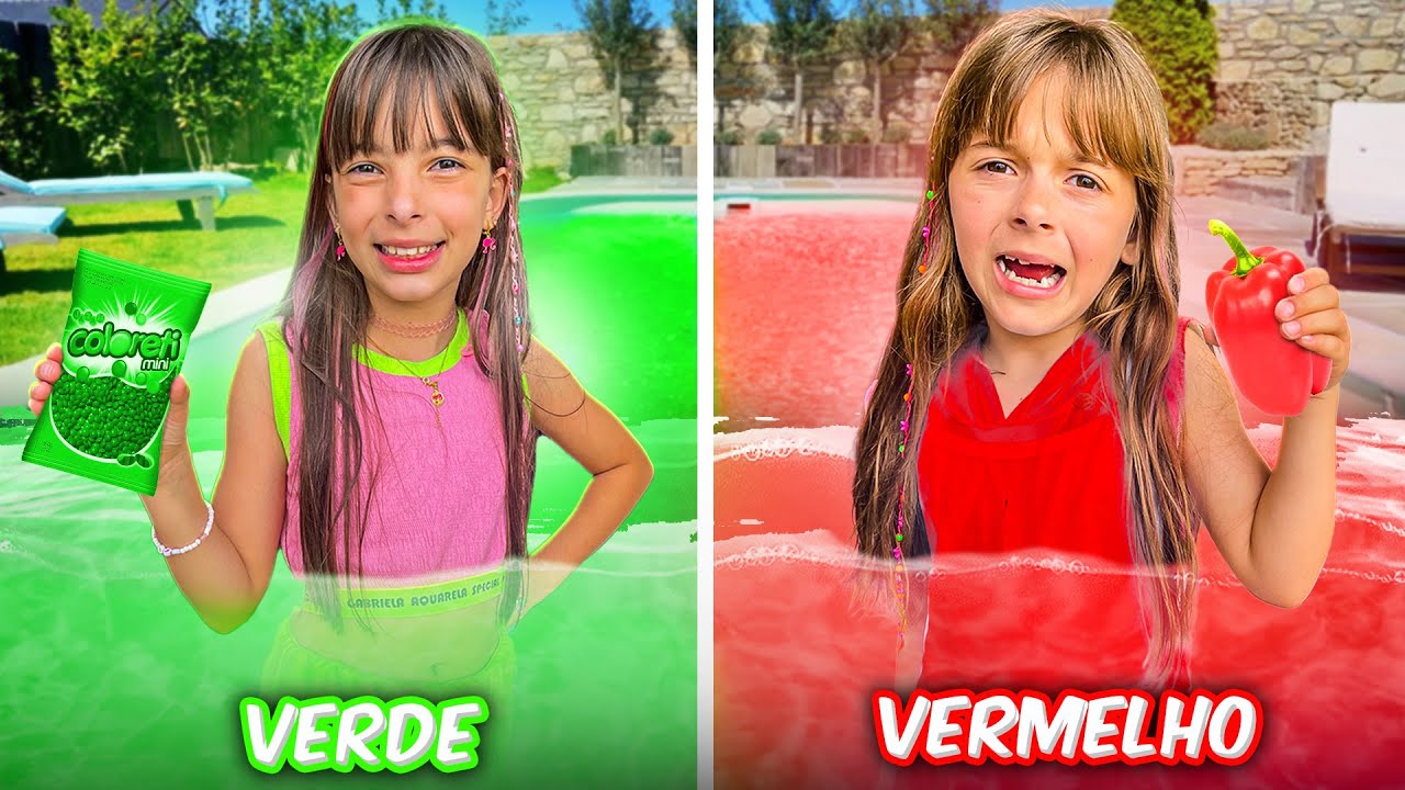 QUEM FICAR MAIS TEMPO NA PISCINA DA SUA COR, VENCE! DESAFIO - COMPILAÇÃO