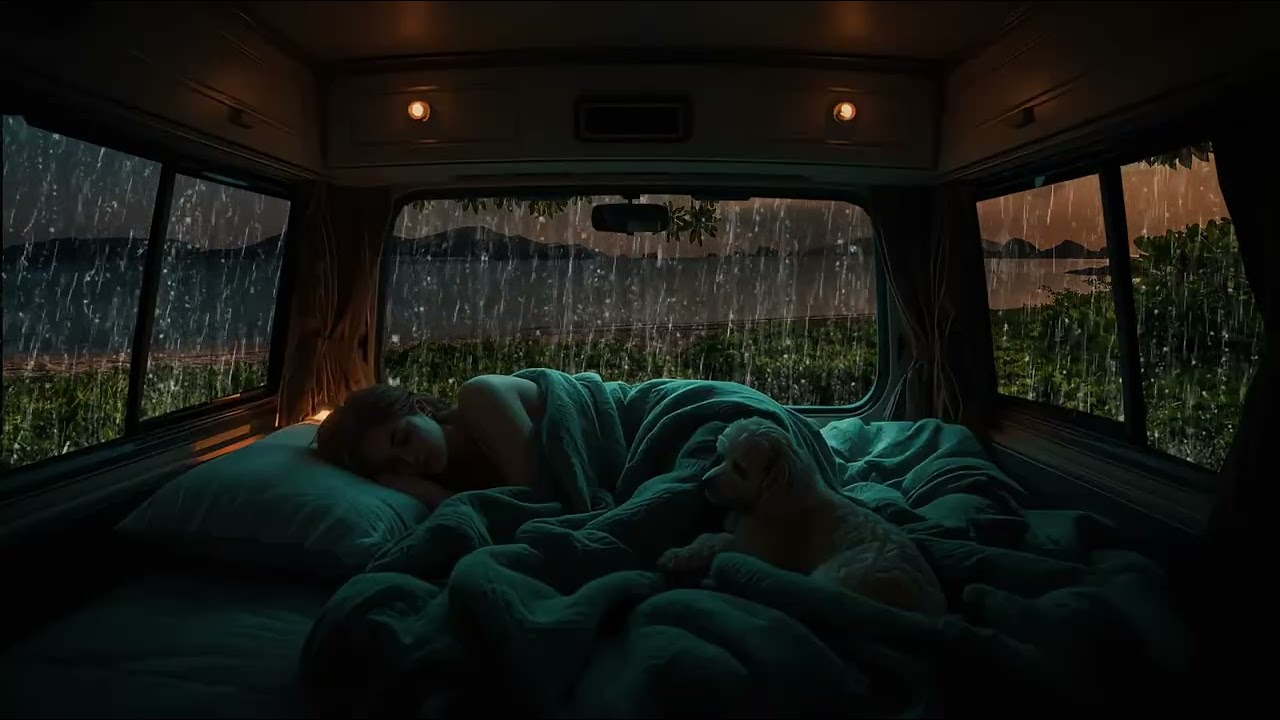 🌧️🍃 ASMR Light Rainfall | Campervan Relaxation Space