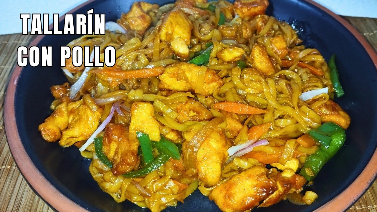 Tallarín con pollo y vegetales en minutos 