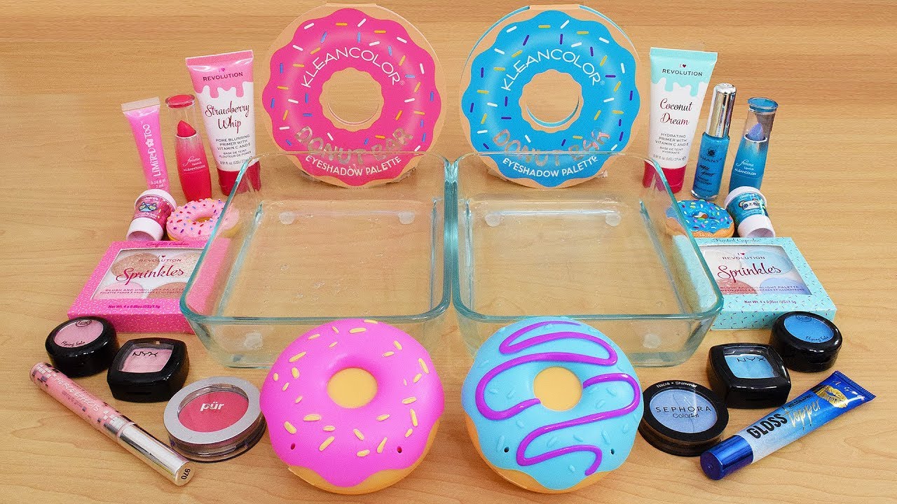 Pink vs Blue - Mixing Makeup Eyeshadow Into Slime Special Series 200 Satisfying Slime Video