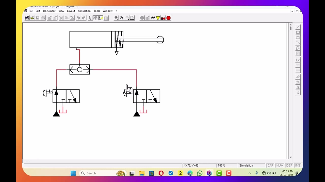 Hydraulic Circuit Simulation of Shuttle Value using Automation Studio 3.0.5