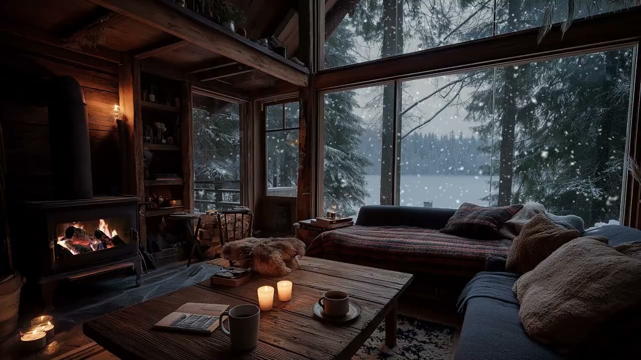 Winter Snowfall Ambience ❄️ Soft Music for Deep Sleep, Study & Relax