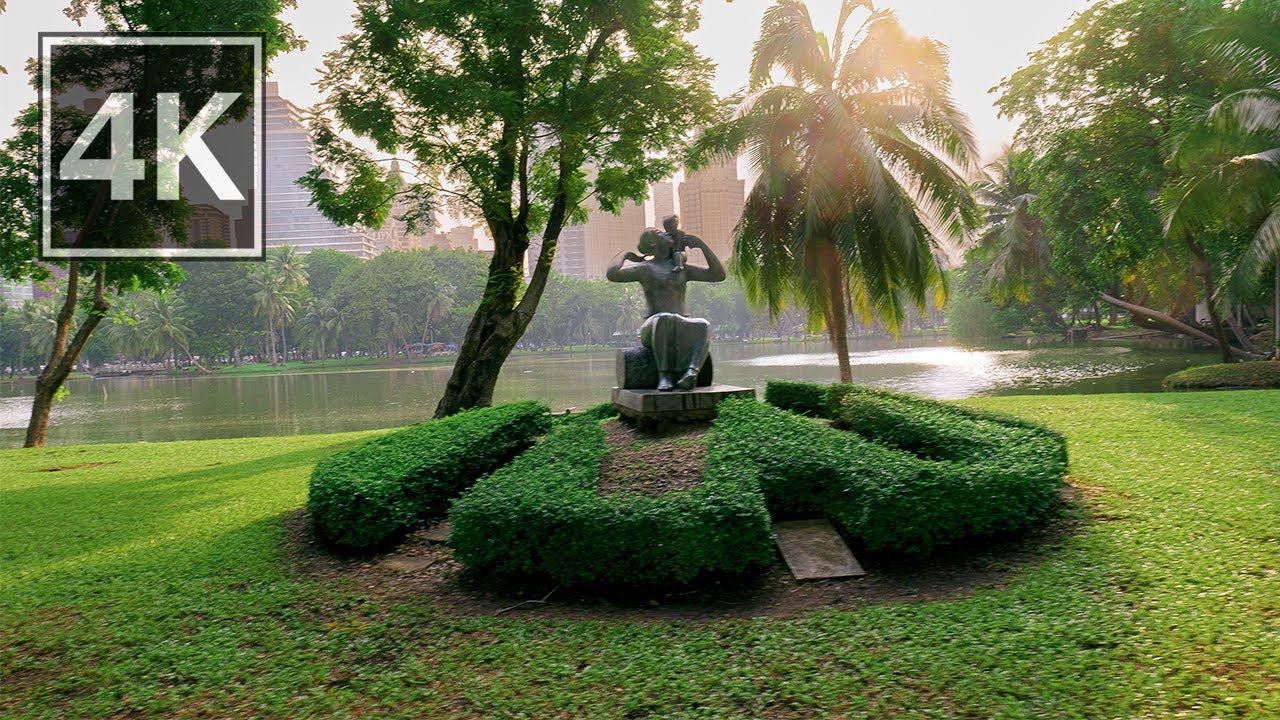 Afternoon Walk Bangkok Streets & Lumpini Park | Thailand | ASMR 4K