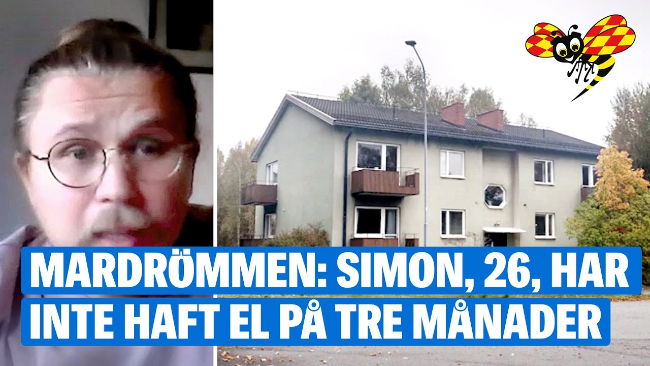 Simon, 26, i Hällefors har inte haft el på tre månader