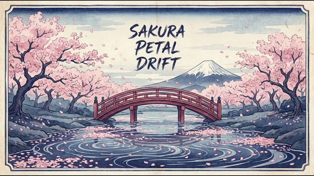 Sakura Petal Drift - san h. Музыка (сгенерирована ИИ) | Японский фольклорный фьюжн / Лоу-фай дзен