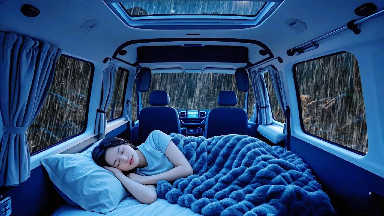 Soothing Forest Rainstorm | Cozy Car Shelter with a Beautiful Girl for Ultimate Relaxation