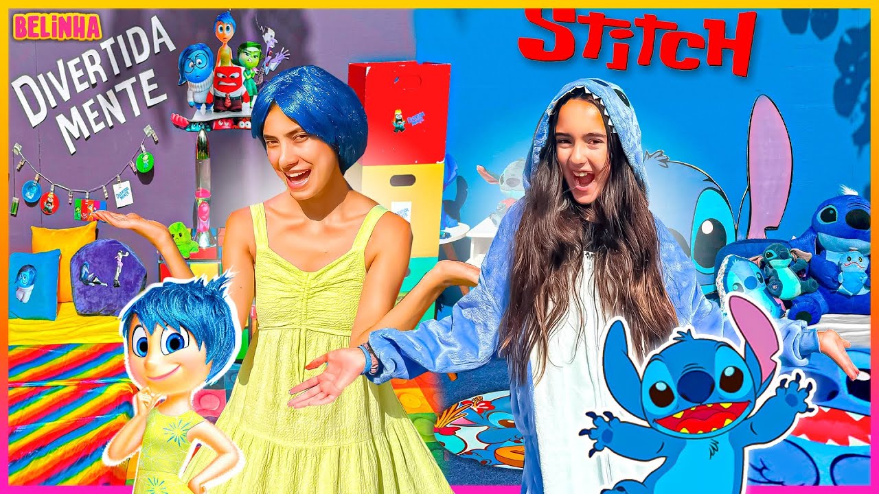 TRANSFORMAMOS NOSSO QUINTAL NA CASA DO STITCH VS NA CASA DE DIVERTIDA MENTE