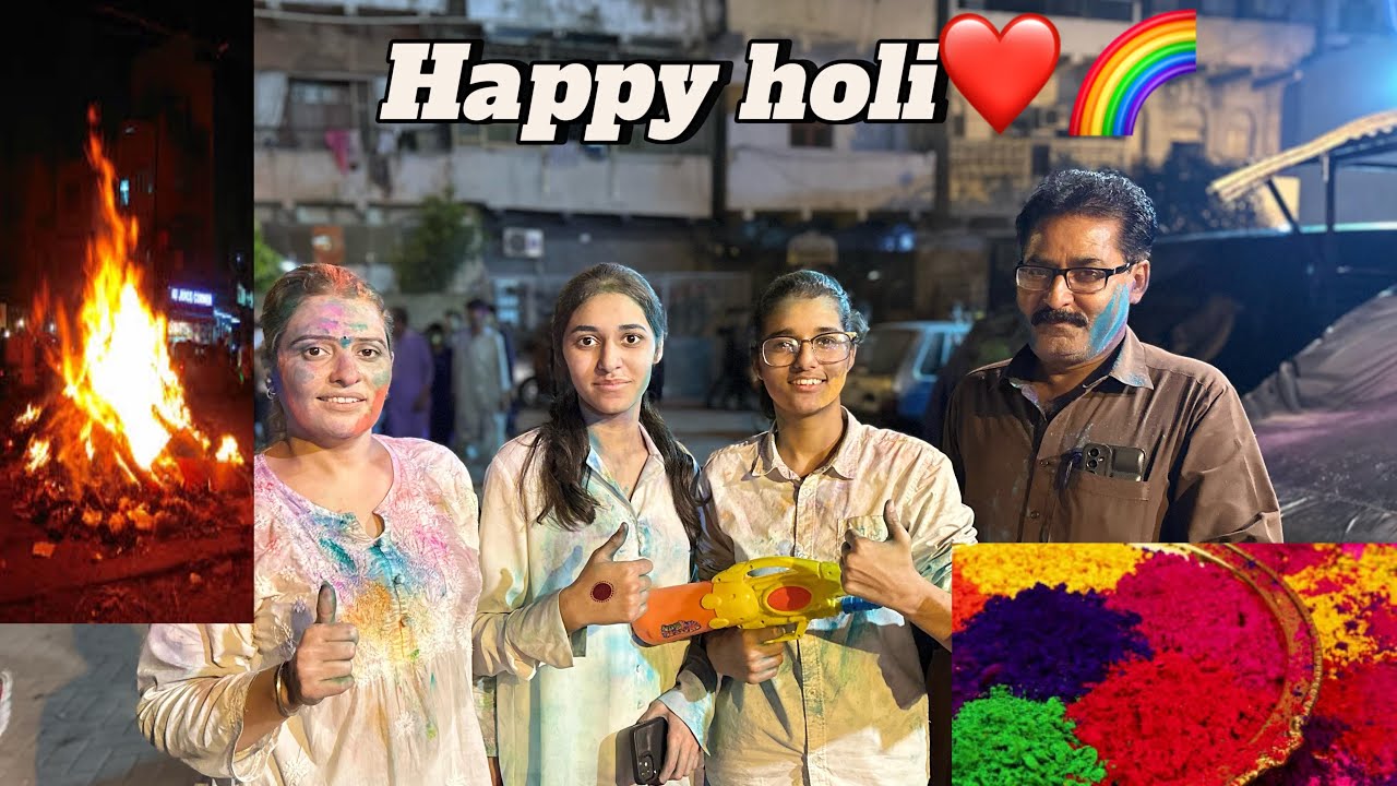 Holi 2k25 Mom ne sb ko rang diya 🌈😂|| last mai larai bhi hogai😱