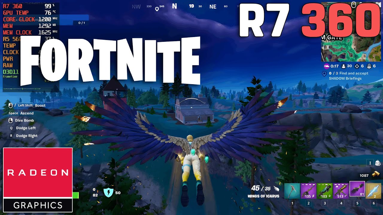 Fortnite Chapter 5 - Season 2 - R7 360 2GB - 1080p, Performance Mode