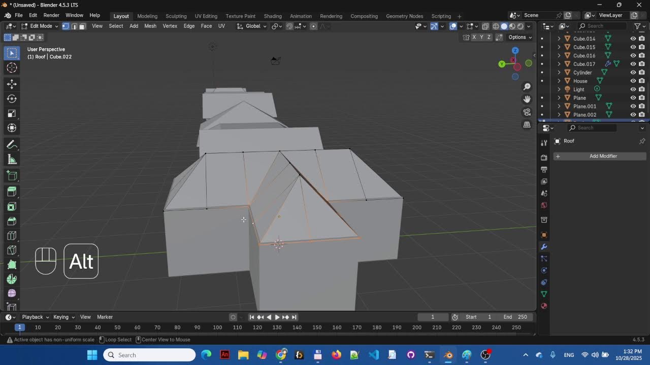 Комп'ютерна графіка: моделюємо різні типи дахів у Blender