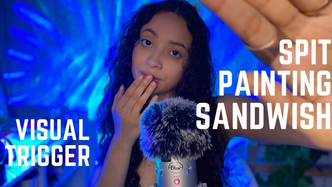 ASMR- MAKING YOU A SANDWICH + SPIT PAINTING (VISUAL TRIGGER + FACE CLEANING)🎨 🥪