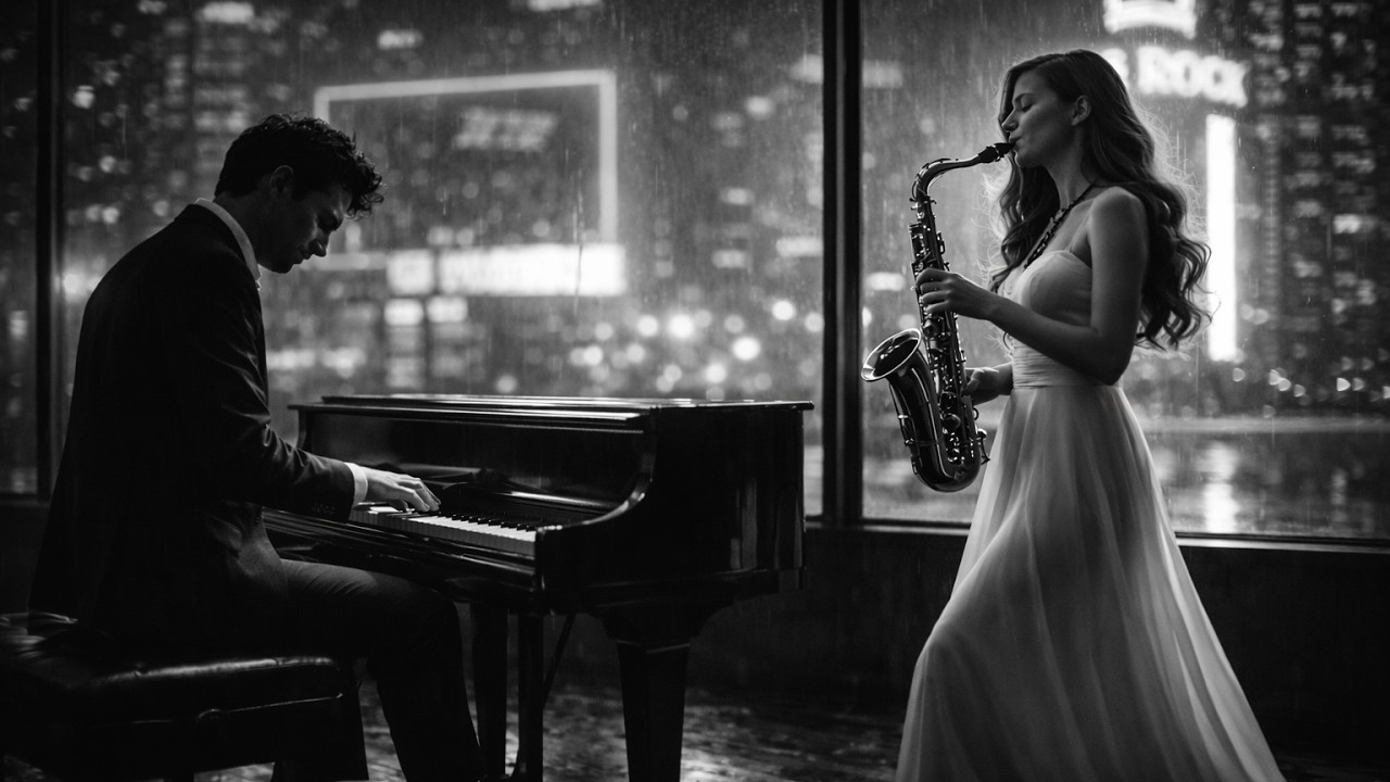 Rainy Night Jazz – Relaxing Piano & Saxophone Instrumental Music