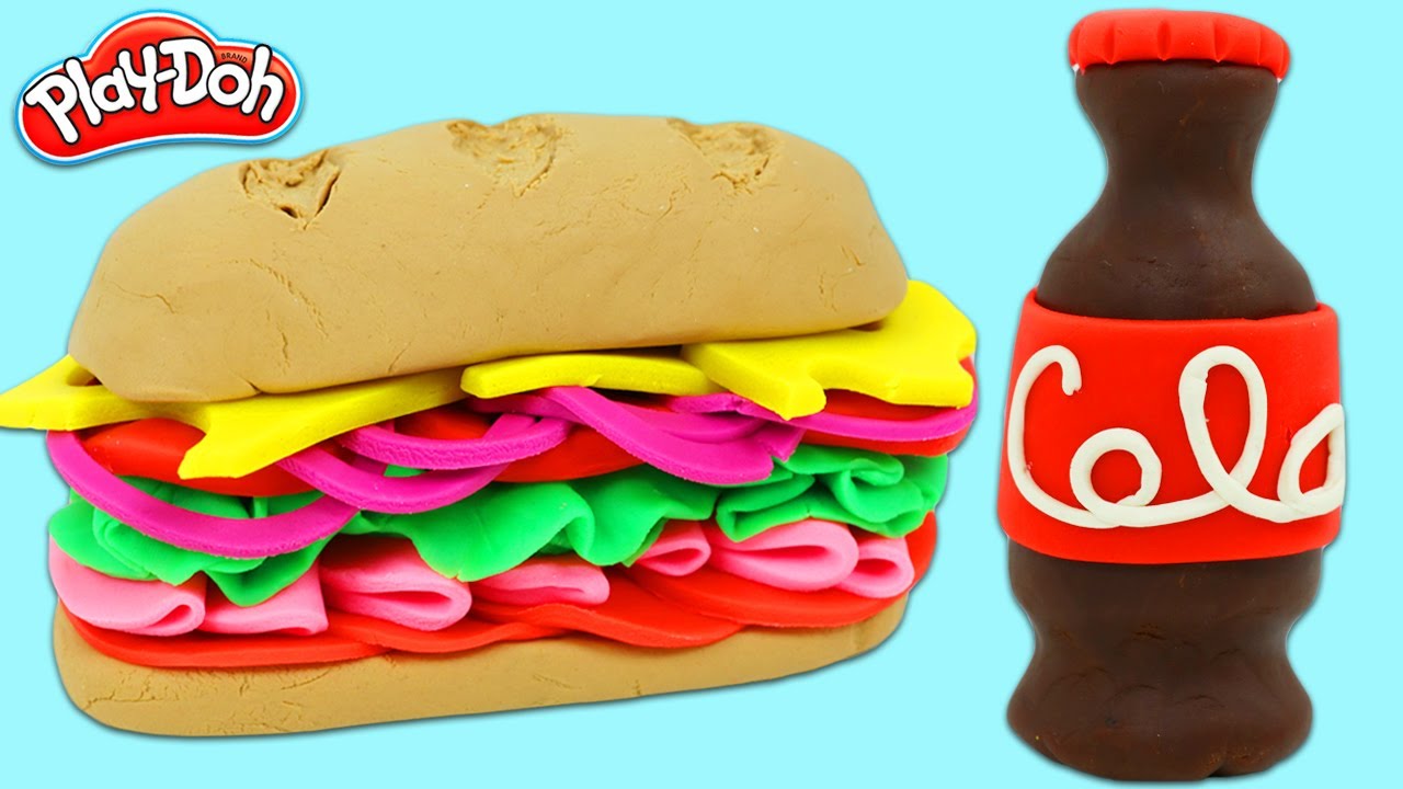 How to Make A Play Doh Sandwich And Cola Bottle!