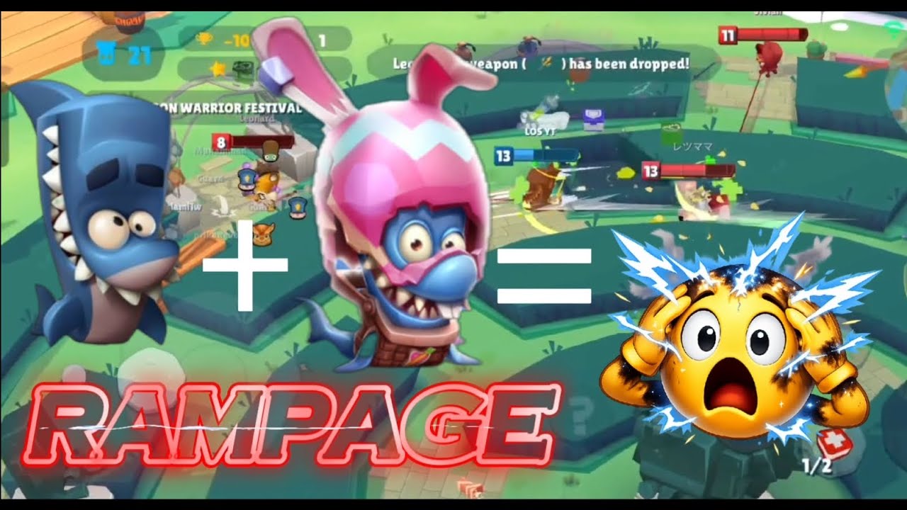 Zooba FINN 🦈🐬 MAX GAMEPLAY Level-13 || RAMPAGE GAMEPLAY | #zooba #gaming #zoobaforall #mrbeas 