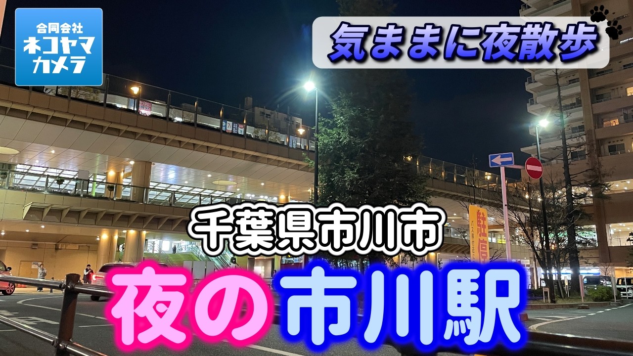 【千葉の夜散歩】JR総武線「市川駅」周辺を夜散歩したよ！色々と程よい街でした。見れば分かるよ(笑)　#千葉県 #市川市 #市川駅