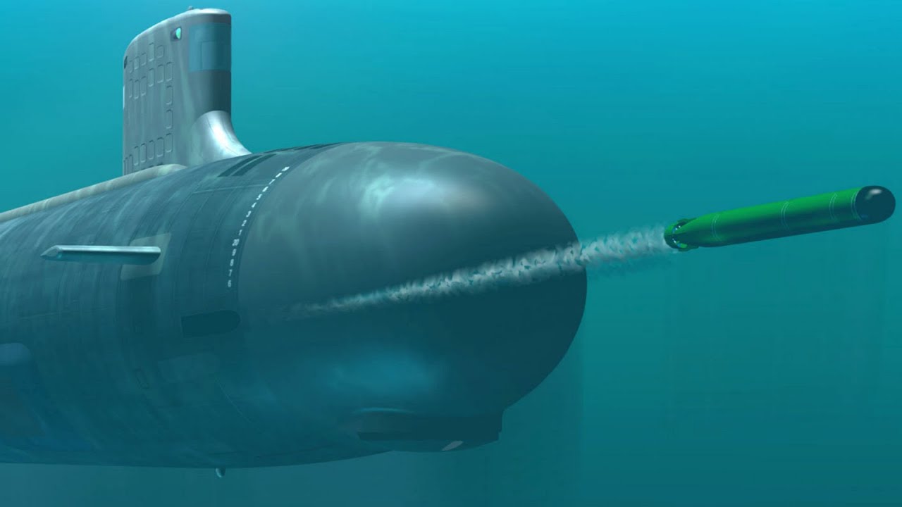 Пуск ракеты UGM-84 Harpoon. Подводная лодка USS Olympia (SSN 717) ВМС США.