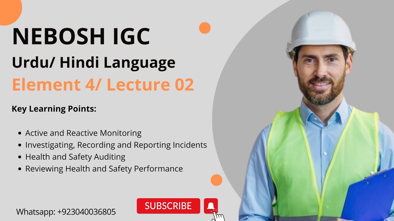 NEBOSH IGC Element 4 Lecture 02 | Monitoring & Auditing | Urdu / Hindi